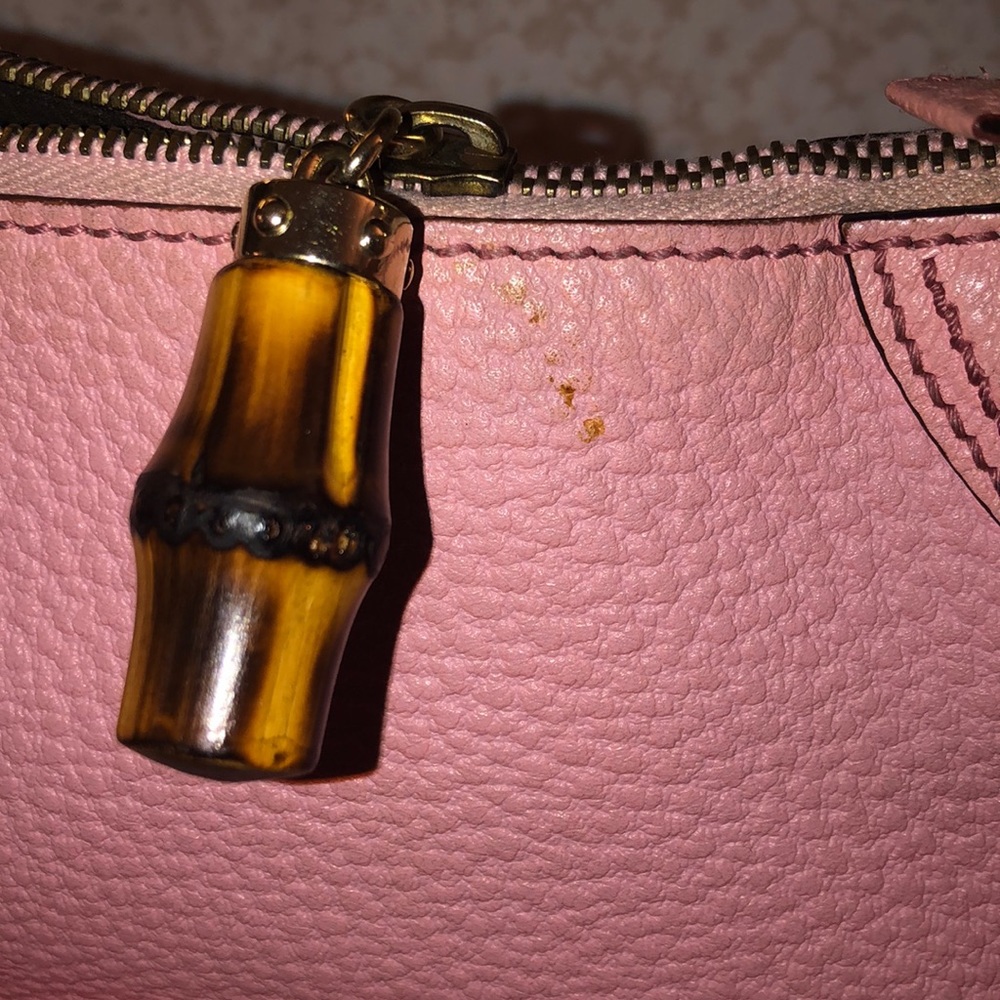 Authentic Gucci Pink Peddle Leather w/ Bamboo - Picture 3 of 15